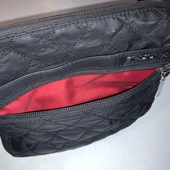 Women's Hedgren Black Quilted Crossbody Bag One Size with red Interior - Picture 5 of 16